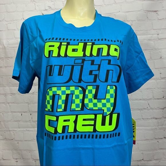ZUMBA “Riding with My Crew” unisex tee bright blue available in m/l xl/xxl - Picture 5 of 7